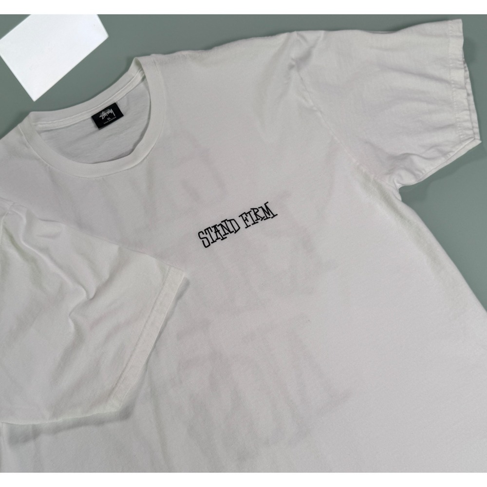 VTG Y2K Stussy End Racism Now Tee Shirt Mens XL White Double Sided SkateCore